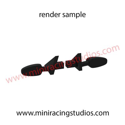 Retrovisores 3D para el Mercedes C-KLASS de SCALEXTRIC impresos en Flexible o Plástico